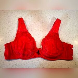 Cacique Vibrant Red Lace Bra